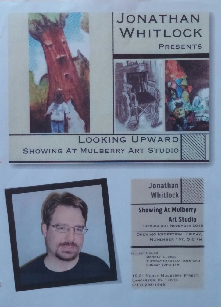 Flyer for one of Jonathan's art showings